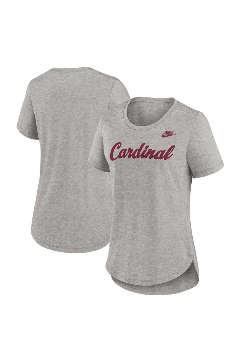Women's Nike Heather Gray Stanford Cardinal Legacy Tri-Blend T-Shirt, Main, color, Heather Gray