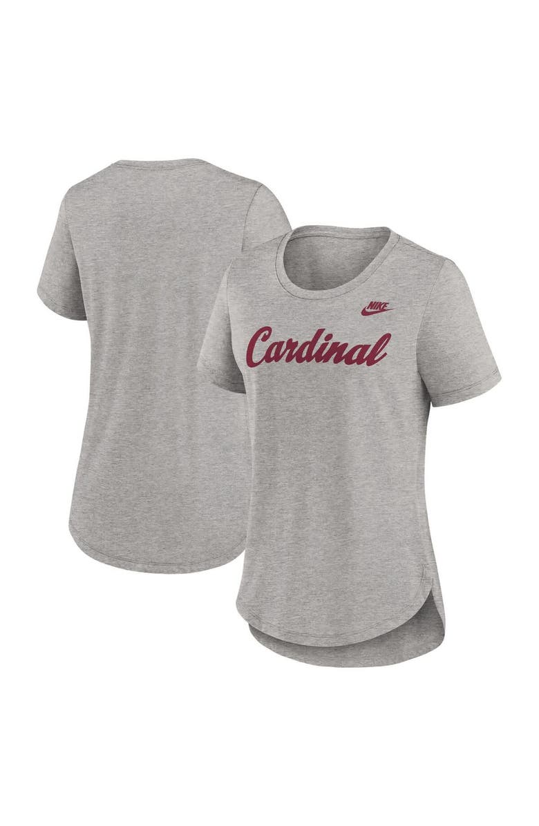 Nike Women's Nike Heather Gray Stanford Cardinal Legacy Tri-Blend T-Shirt, Main, color, Heather Gray