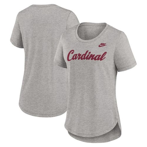 Nike Heather Gray Stanford Cardinal Legacy Tri-blend T-shirt In Gray