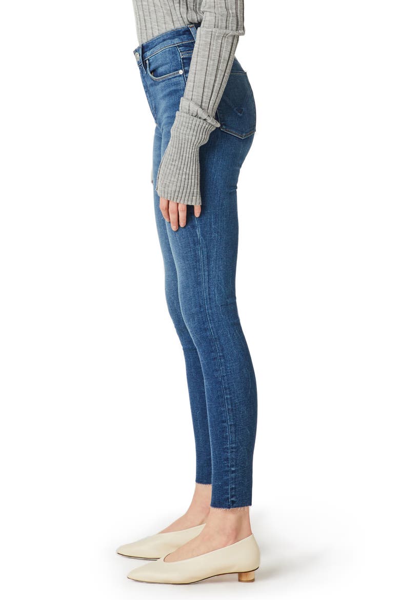 Barbara High Waist Raw Hem Ankle Super Skinny Jeans, Alternate, color, ZUMA