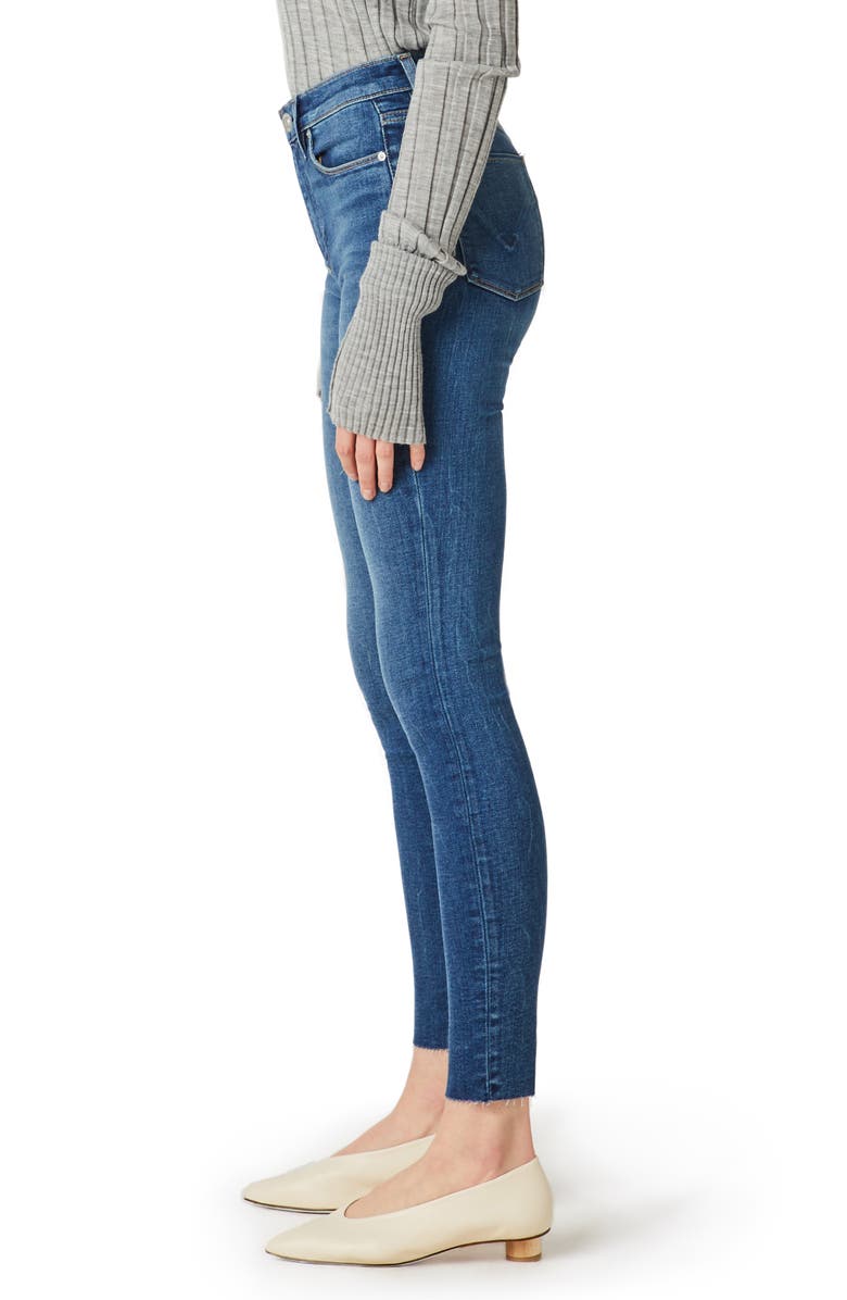 Hudson Jeans Barbara High Waist Raw Hem Ankle Super Skinny Jeans, Alternate, color, 