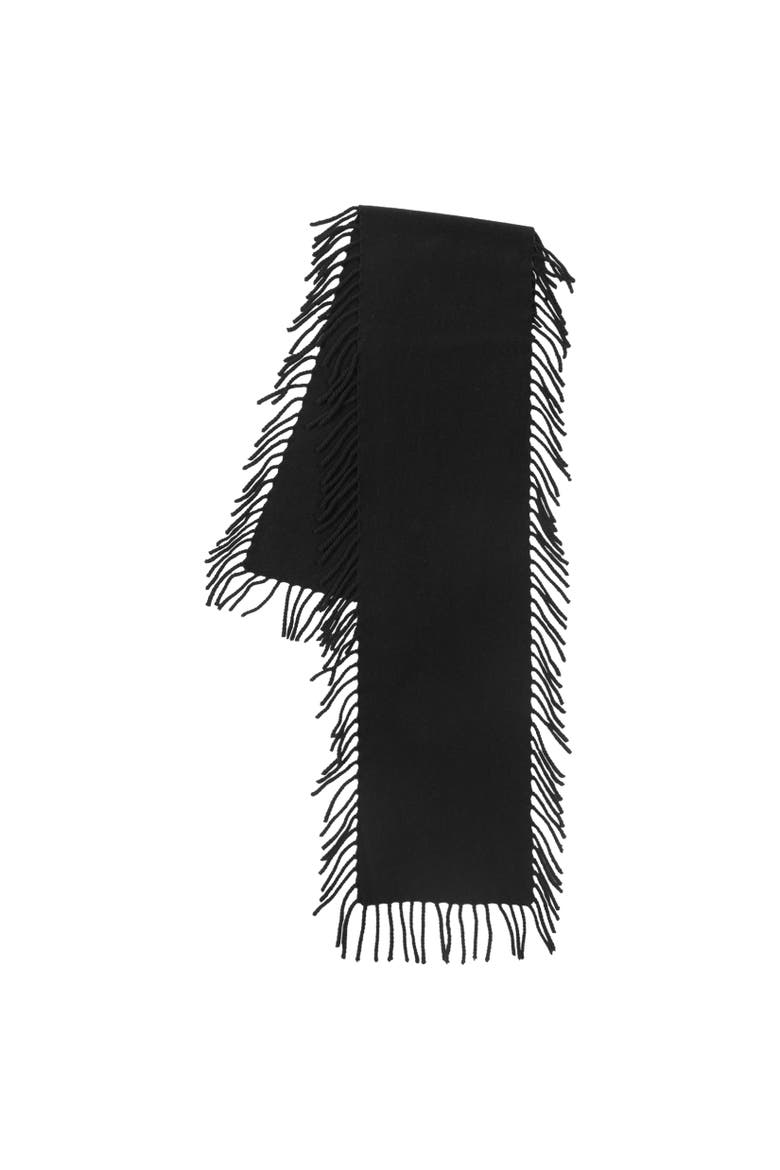 Woven Fringe Scarf, Main, color, Black