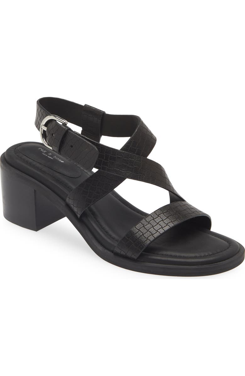 rag & bone Geo Ankle Strap Sandal, Main, color, Blkbktw