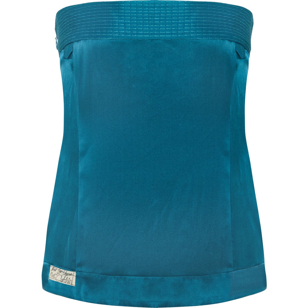 Pcfg Pure Silk Strap Top In Blue