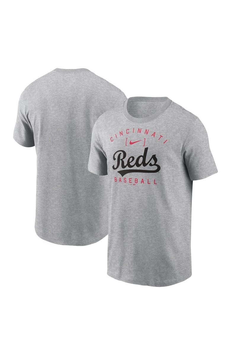 Nike Men's Nike Heather Gray Cincinnati Reds Home Team Athletic Arch T-Shirt, Main, color, 
