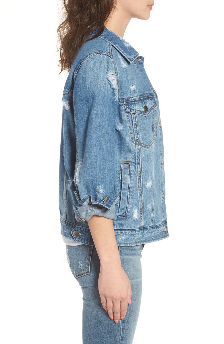 BP. Ripped Denim Jacket, Alternate, color, 