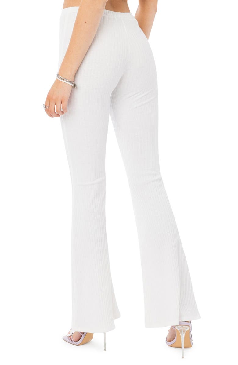 EDIKTED Claire Rib Flare Pants, Alternate, color, 