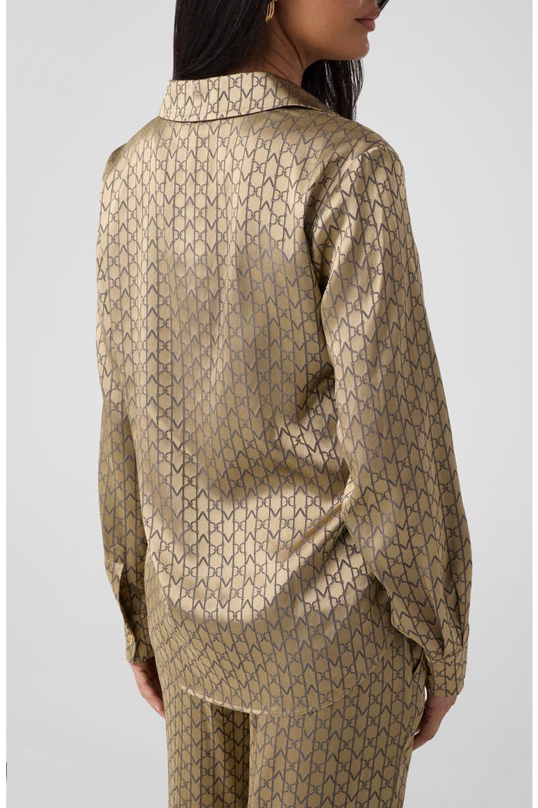 Melissa Monogram Jacquard Shirt, Alternate, color, GOLD/ BLACK
