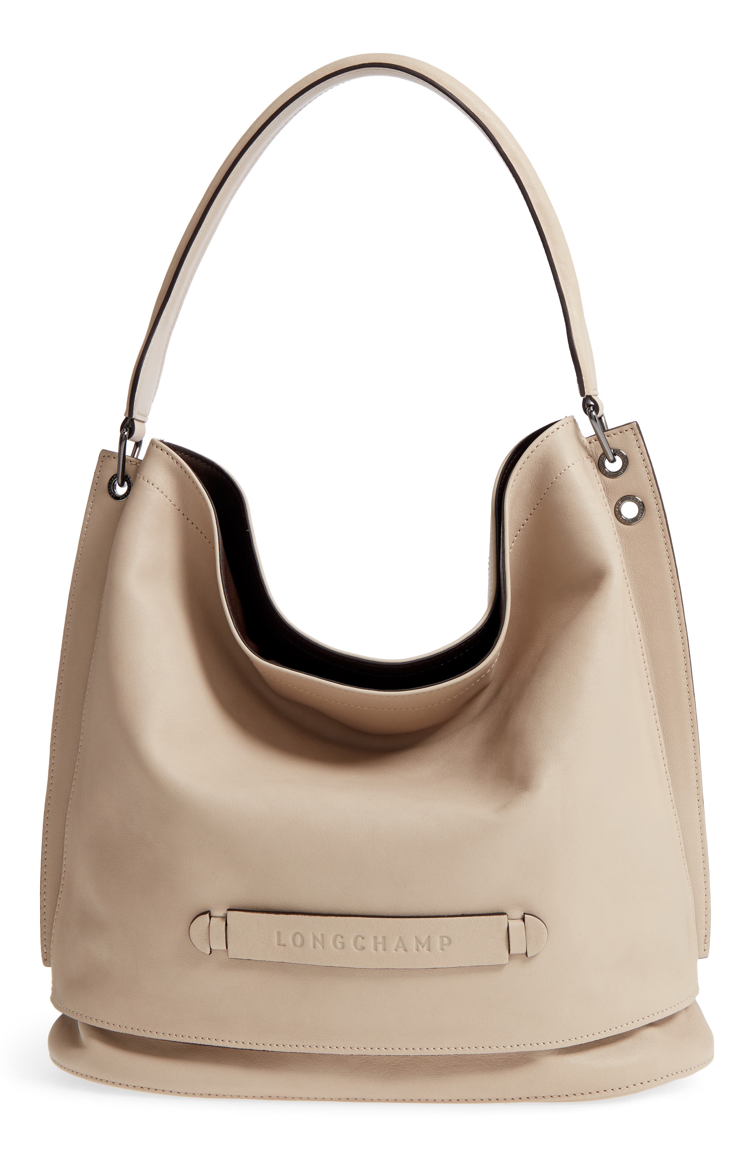 Longchamp '3D' Leather Hobo, Main, color, 