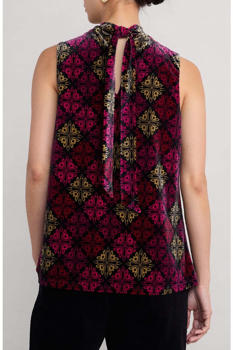 Winter Cherry Sleeveless Velvet Top, Alternate, color, GEO SNOWFLAKE COULIS