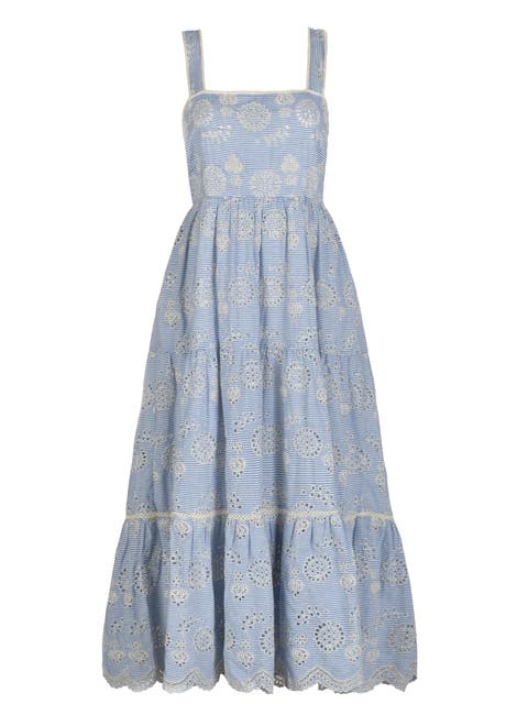 Lizzie Embroidered Tiered Midi Dress