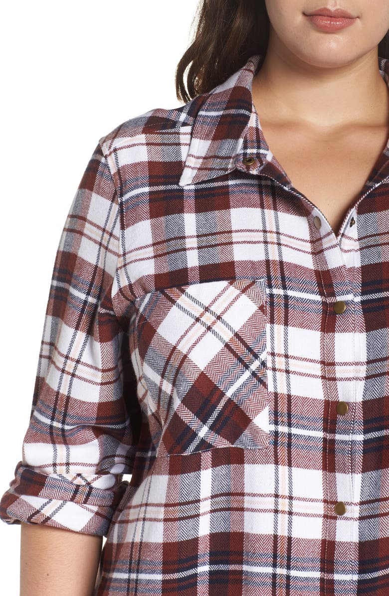 BP. Plaid Flannel Tunic, Alternate, color, 