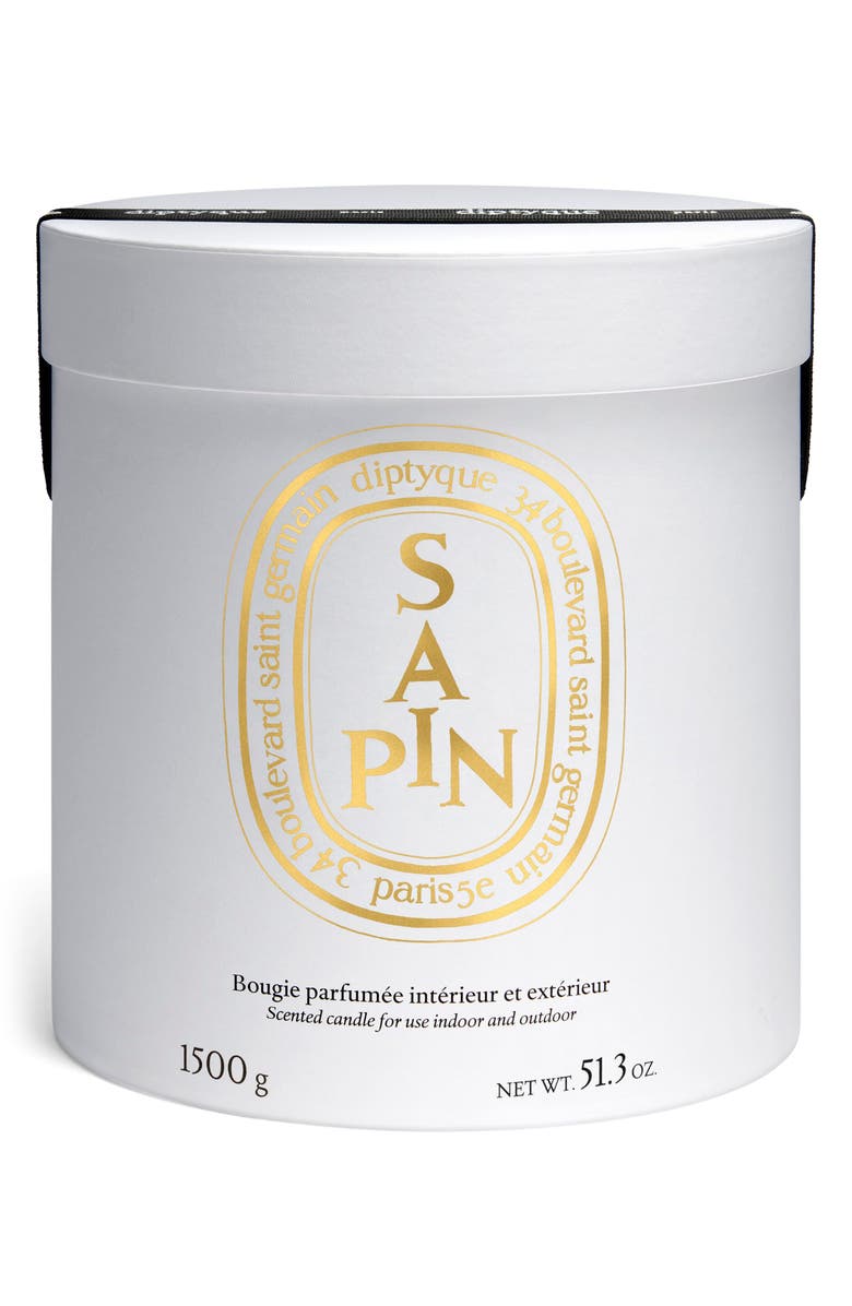 Diptyque Sapin (Pine Tree) - Candle, Alternate, color, White/ Gold