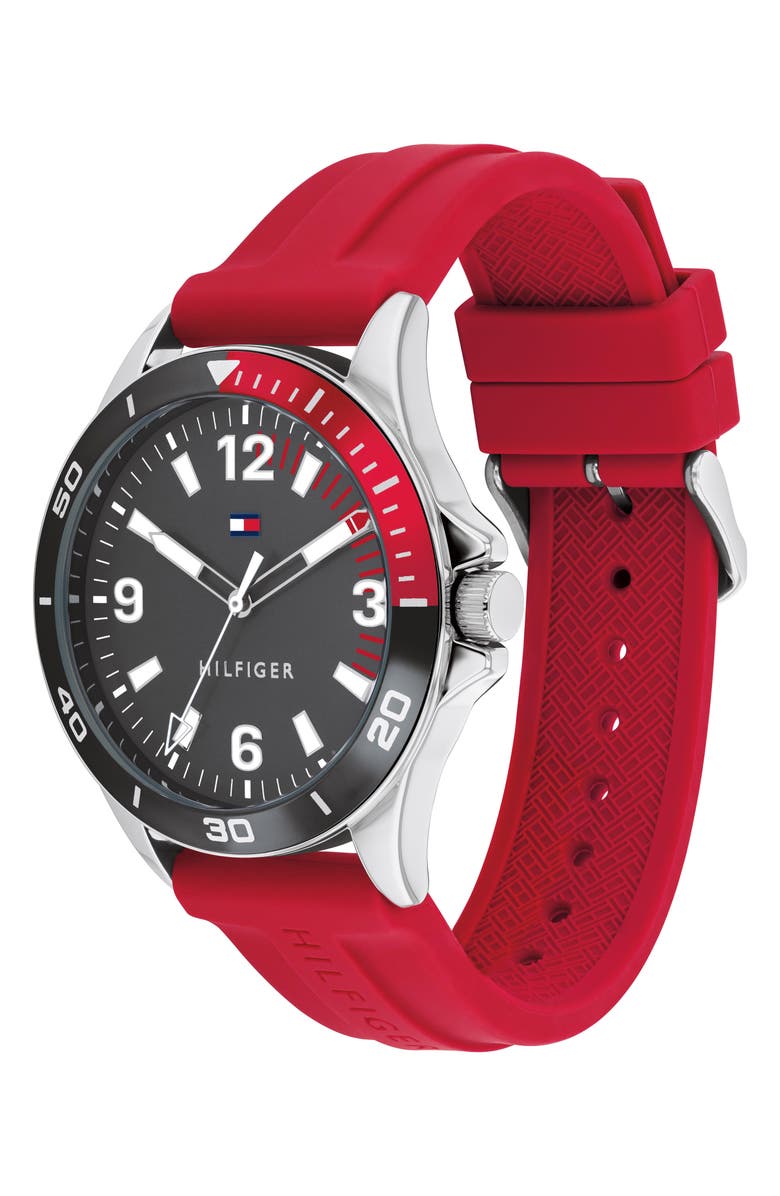 Tommy Hilfiger Essentials Silicone Strap Watch, 44.5mm, Alternate, color,