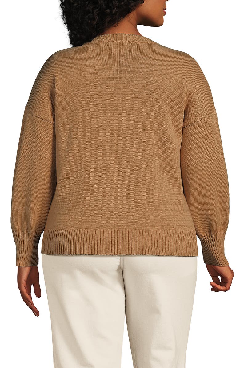 Lands' End Drifter Jersey Crewneck Sweater, Alternate, color, Canyon Camel Argyle