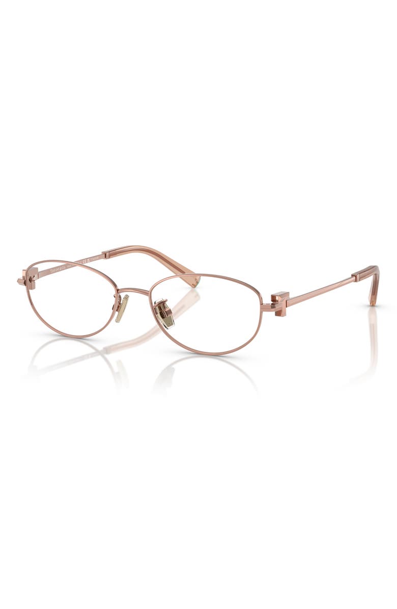Tiffany & Co. 52mm Oval Optical Glasses, Alternate, color, Rose Gold