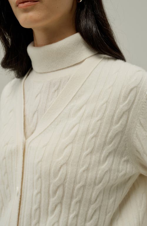 Lilysilk Cable-knit Baby Cashmere Cardigan In Neutral