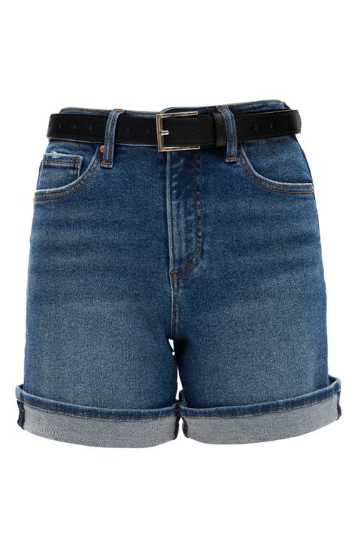 Bayeas High Waist Cuffed Denim Shorts In Blue