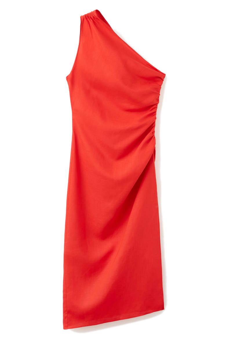 Asymmetrical Pleated Midi Dress, Main, color, ORANGE
