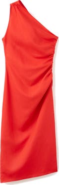 MANGO Asymmetrical Pleated Midi Dress