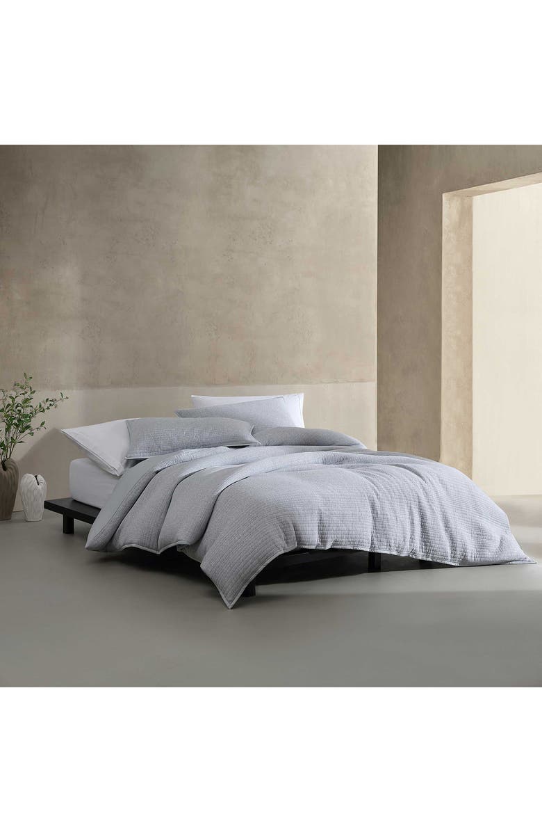 Calvin Klein Mélange Quilted Jersey Duvet Cover & Shams Set, Alternate, color, Blue