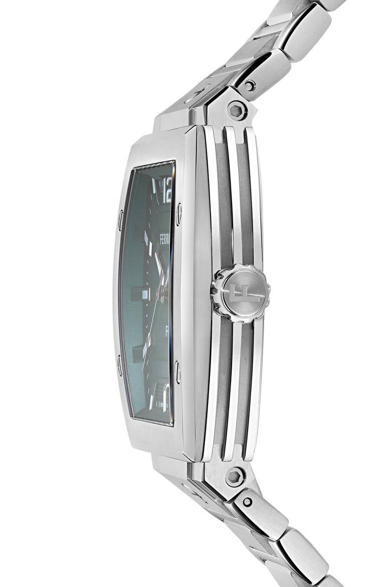 F-80 Tonneau Bracelet Watch, 42mm, Alternate, color, STAINLESS STEEL/TEAL