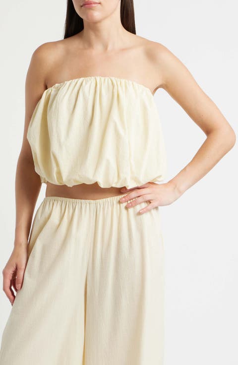 Camila Strapless Stretch Cotton Bubble Top