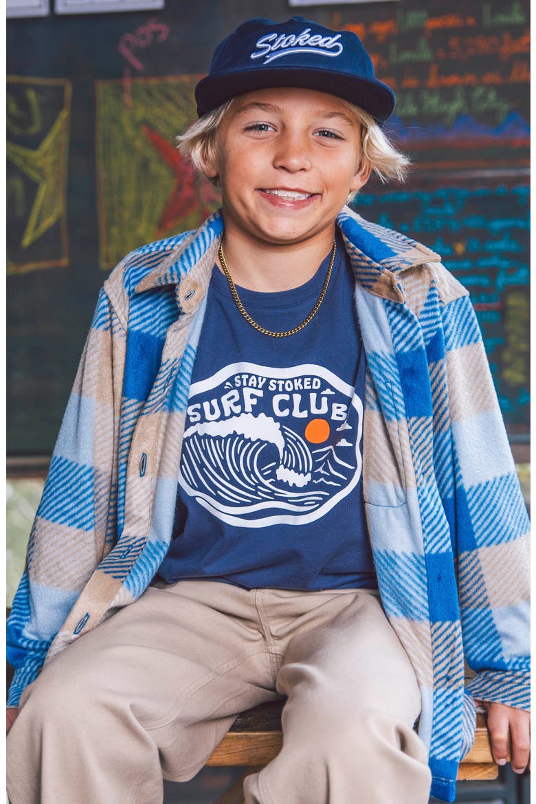 Kids' Surf Club Long Sleeve Cotton Graphic T-Shirt, Alternate, color, CROWN BLUE
