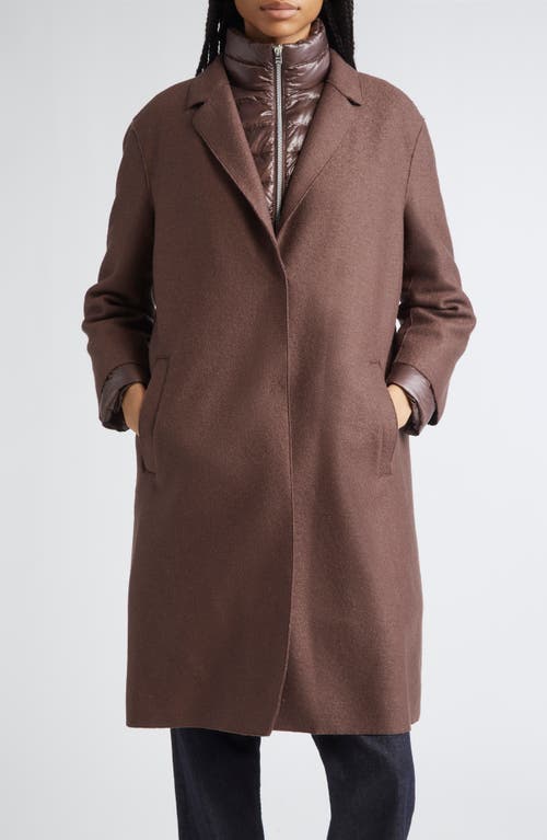 Herno Layered Mixed Media Down Jacket In Brown
