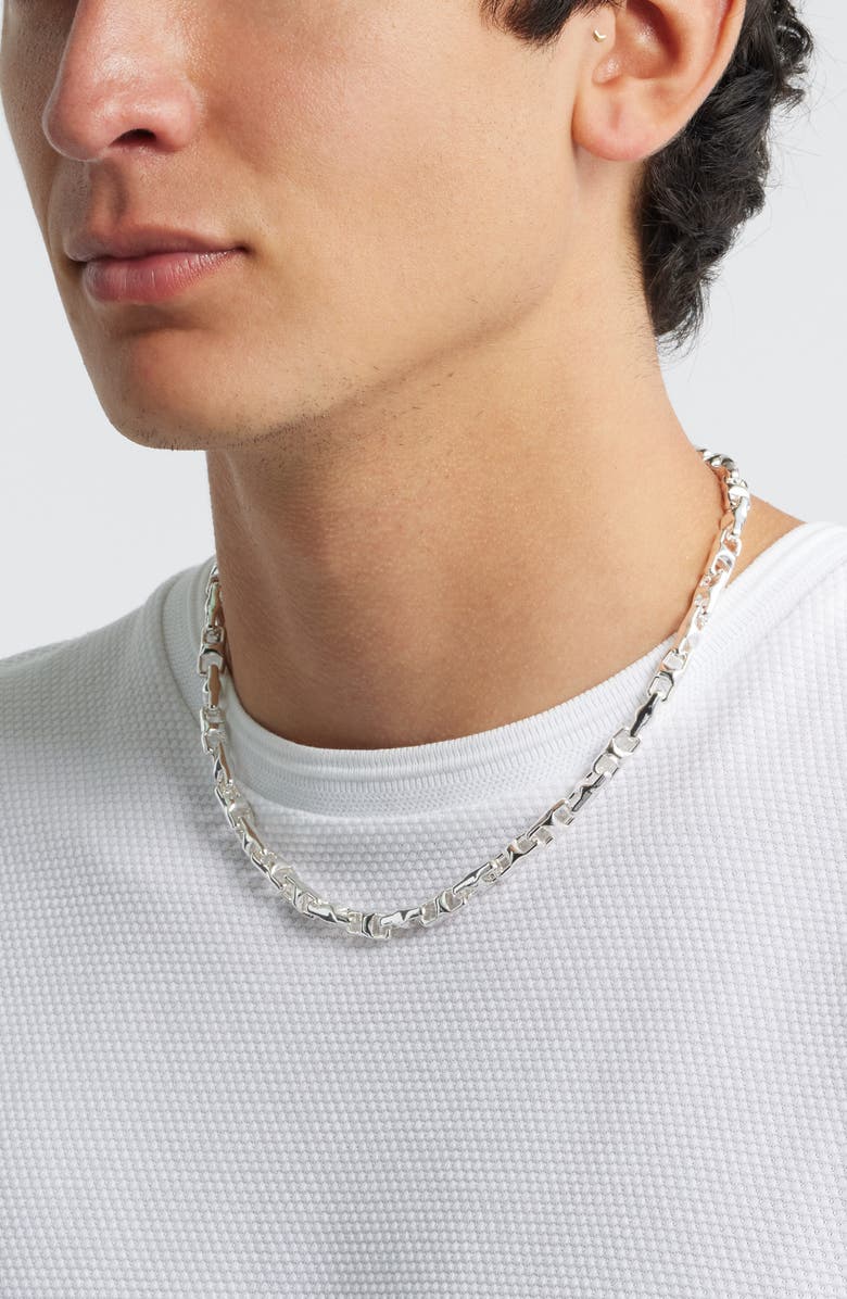 Nordstrom Square Mariner Link Necklace, Alternate, color, Silver