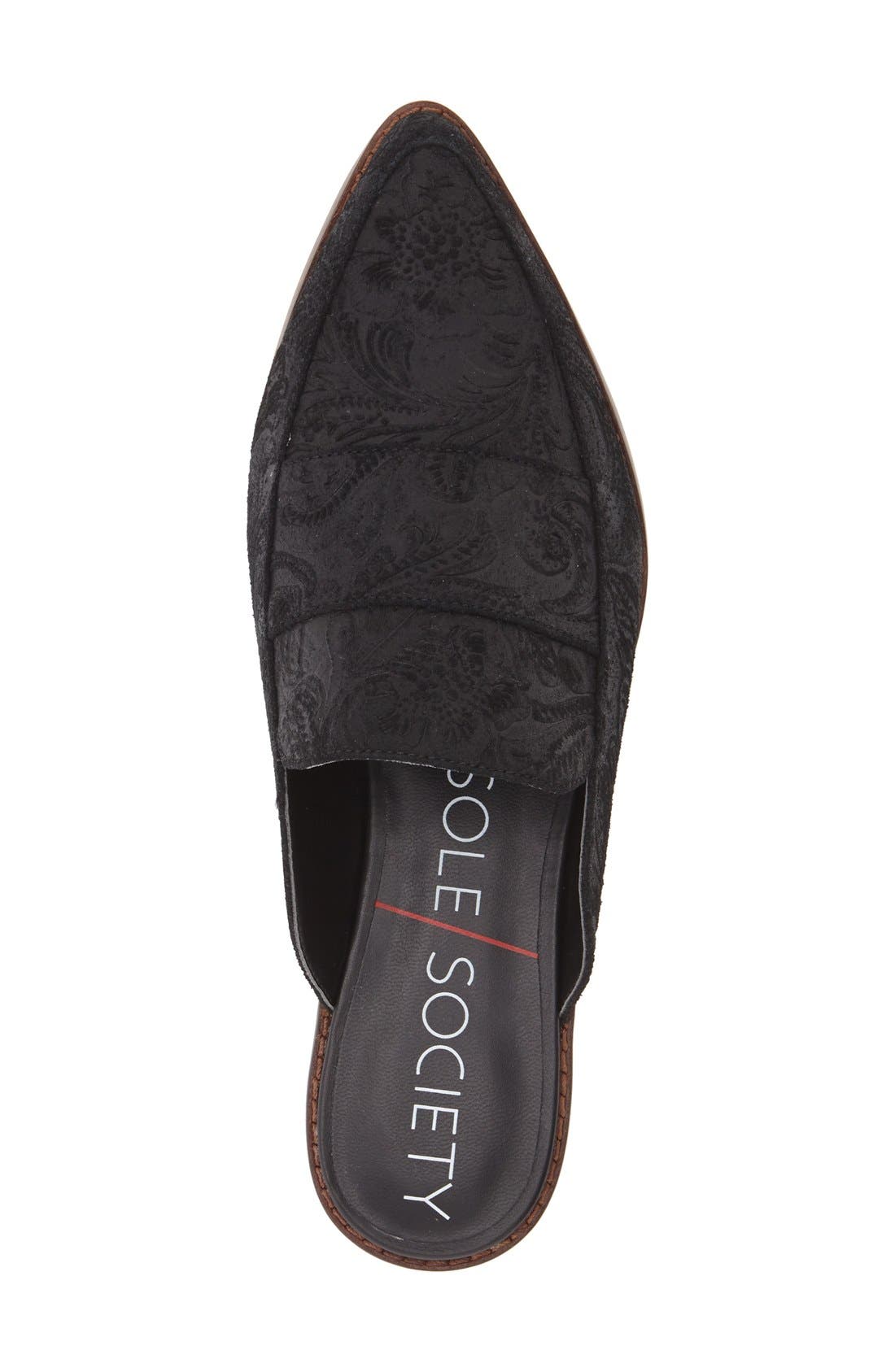 'Aura' Mule, Alternate, color, BLACK EMBOSSED LEATHER