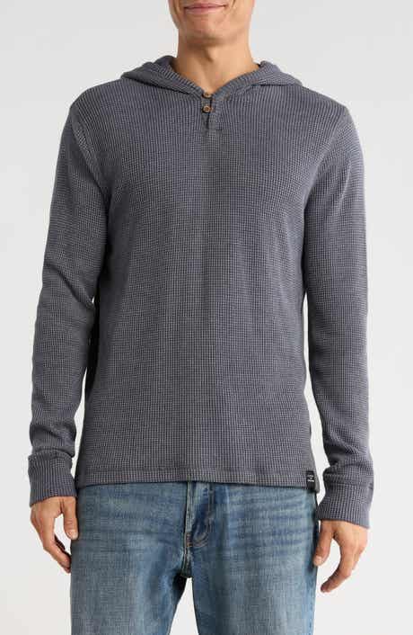 Lucky Brand Waffle Fleece Henley Hoodie