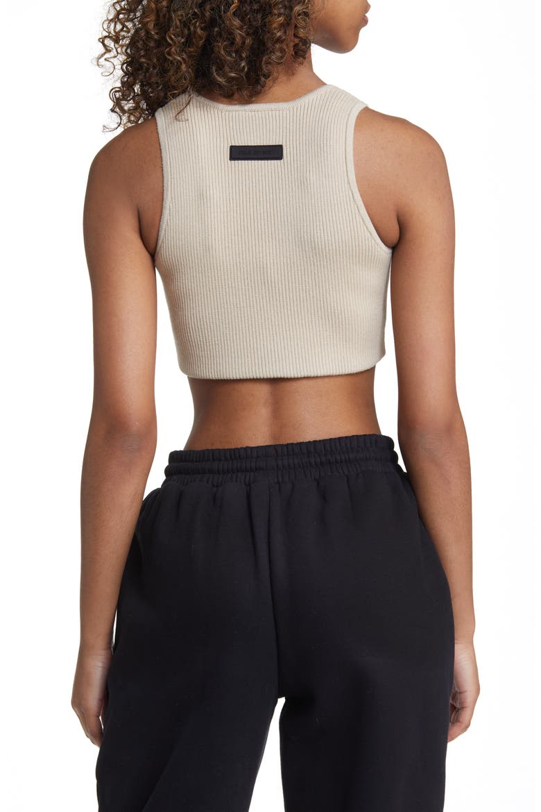 Rib Crop Tank Top, Alternate, color, GOLD HEATHER