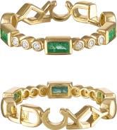 EDEN PRESLEY Dream Tattoo Band 14k Gold Turquoise & Sapphire Ring