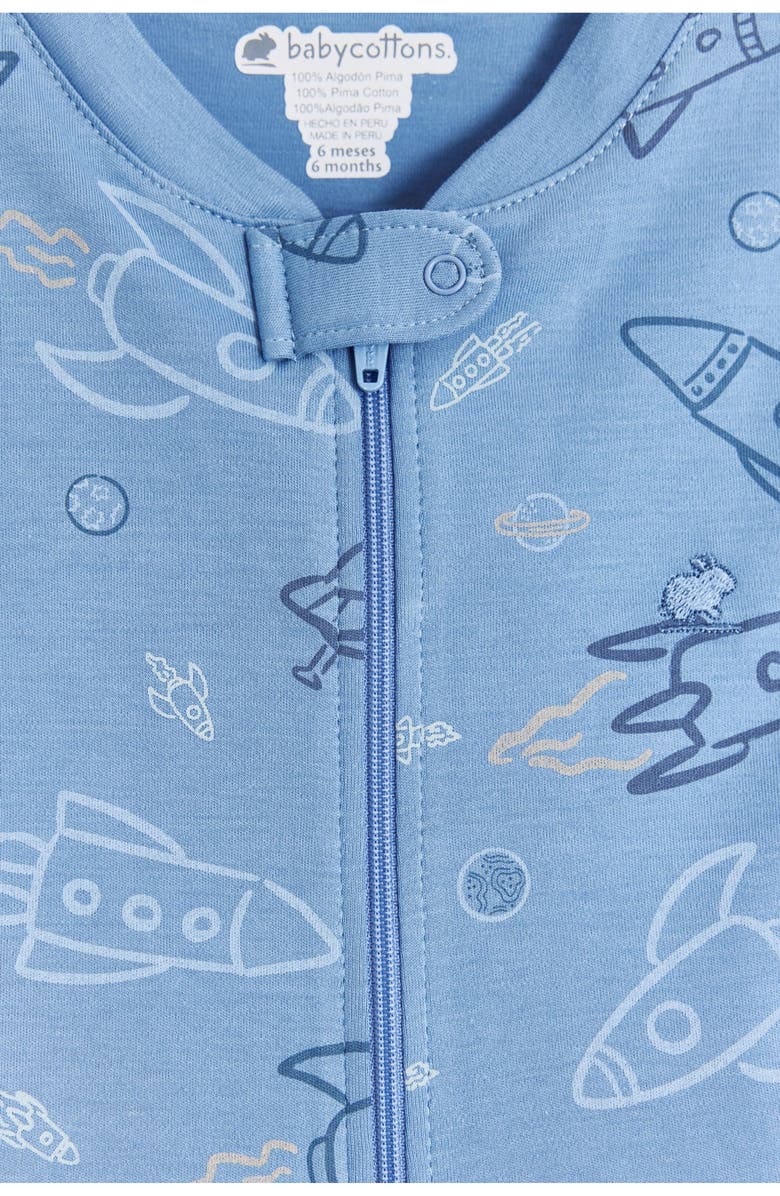 Babycottons Skyward Zip Footed Pajama for Infant, Alternate, color, Blue