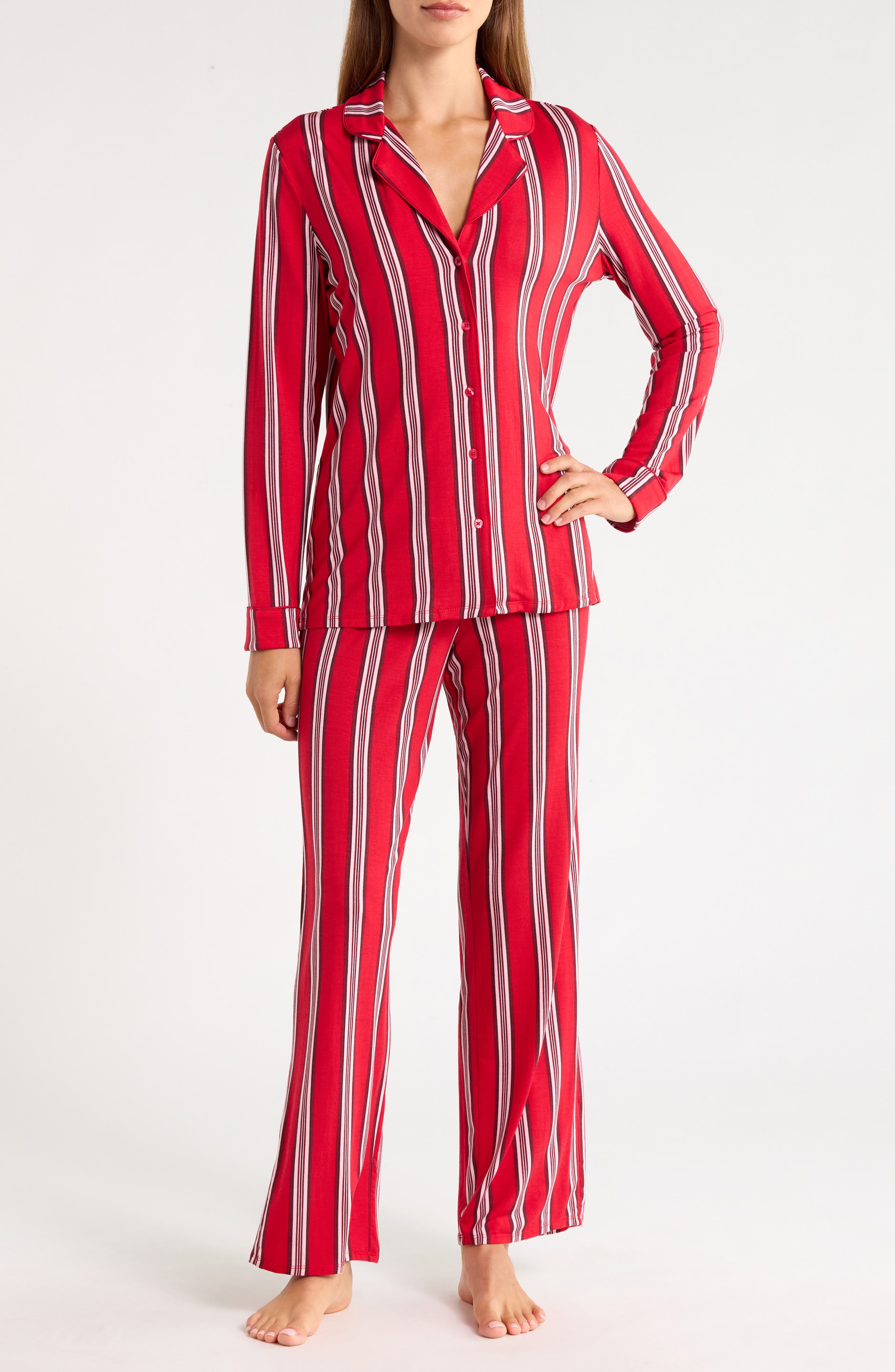 RED- PINK FANCY STRIPE