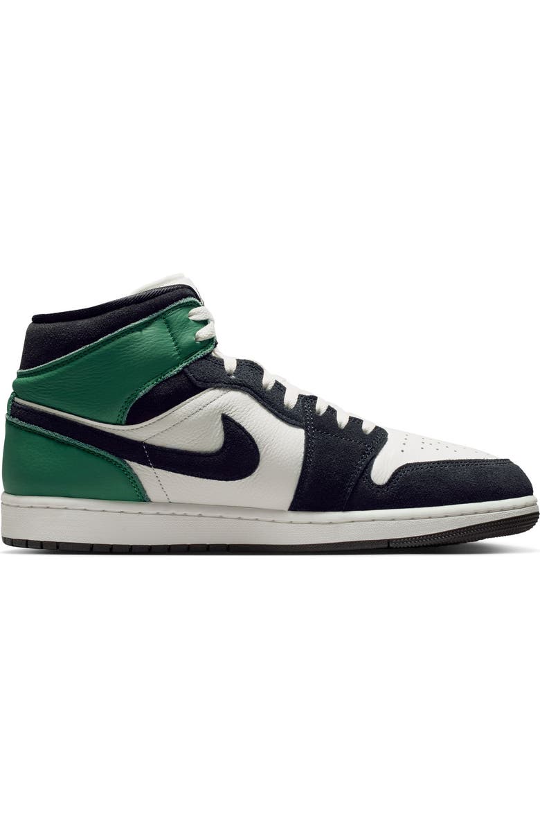 Jordan Air Jordan 1 Mid SE Basketball Sneaker, Alternate, color, Summit White/ Black/ Green