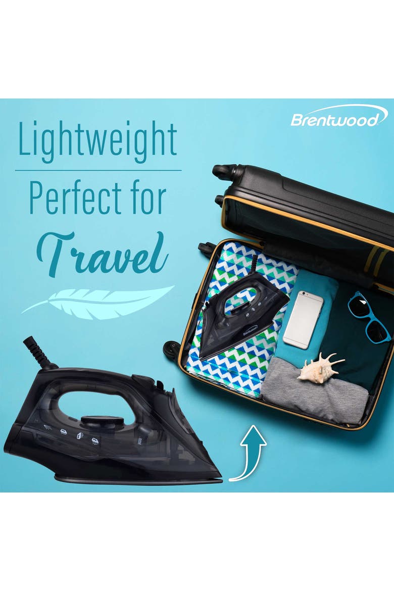 1200W Lightweight Non-Stick Steam Iron in Black, Alternate, color, Black