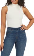 SPANX® Suit Yourself Ribbed Mock Neck Sleeveless Smoother Bodysuit