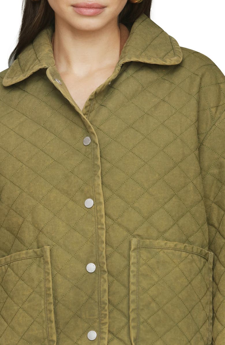 Avec Les Filles Diamond Quilted Cotton Jacket, Alternate, color, Jungle