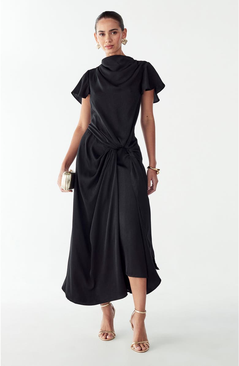 WILLA Lissy Midi Dress, Alternate, color, Black