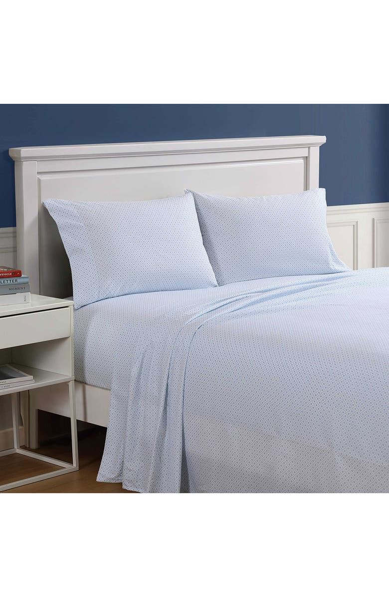 Nautica Annie Geo Cooling Microfiber Sheet Set, Alternate, color, Blue