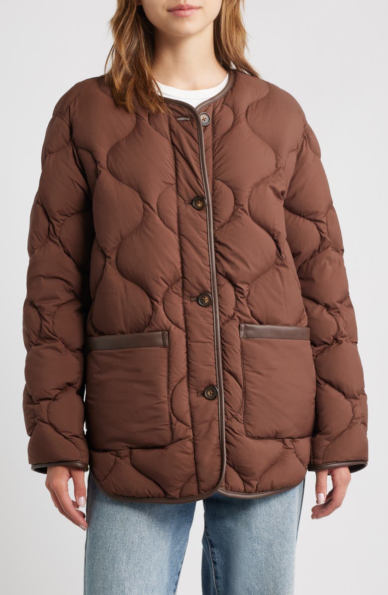 rag & bone Tatiana Down & Feather Fill Quilted Jacket, Alternate, color, Brown
