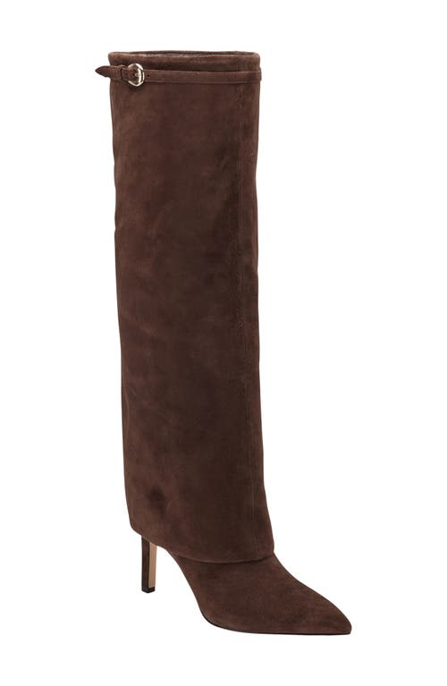 Marc Fisher Ltd Naples Suede Foldover Knee-high Boots In Multi