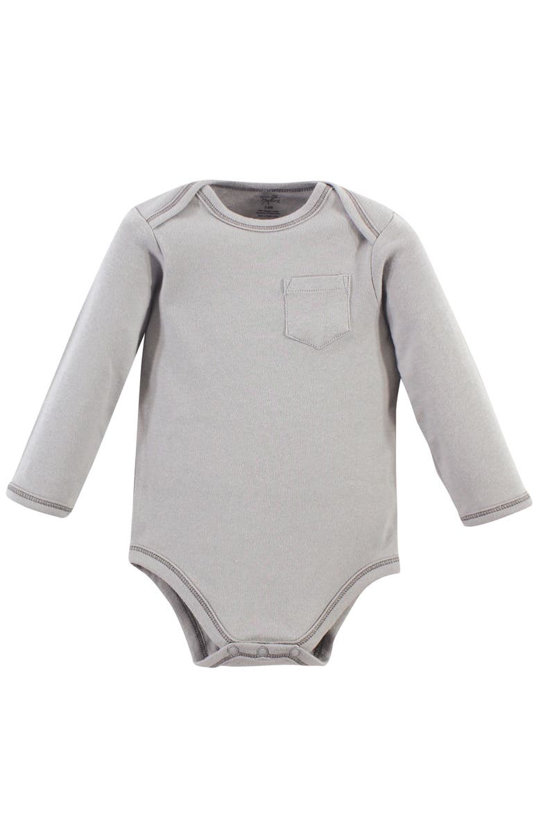 Touched by Nature Organic Cotton Long-Sleeve Bodysuits, Alternate, color, Farm Friends