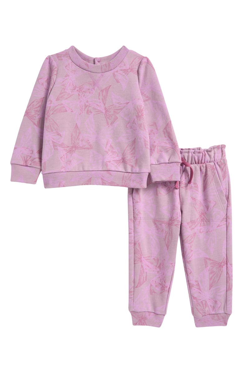 Splendid Bow Print Sweatshirt & Joggers Set, Main, color, 
