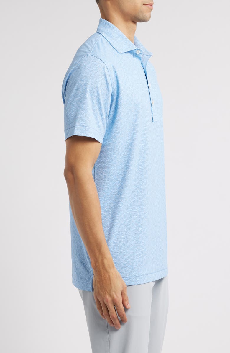 Peter Millar Crown Crafted Avenue Wheel Print Performance Polo, Alternate, color, Angelite