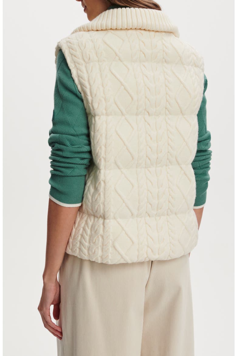 Irina Cable Quilted Puffer Vest, Alternate, color, EGRET
