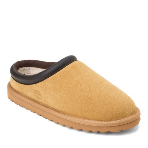 Genuine Suede Clog With Padded Cuff Men's Slippers