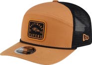 New Era Men's New Era Brown/Black Baltimore Ravens Team Patch Split Panel 9SEVENTY Adjustable Trucker Hat
